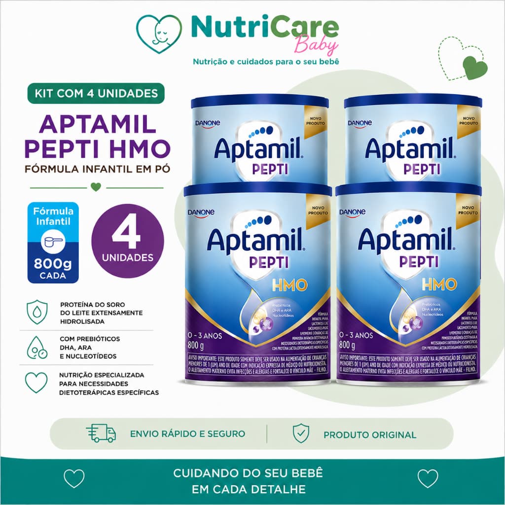 KIT 4 Aptamil Pepti HMO 800g – Fórmula Infantil em Pó