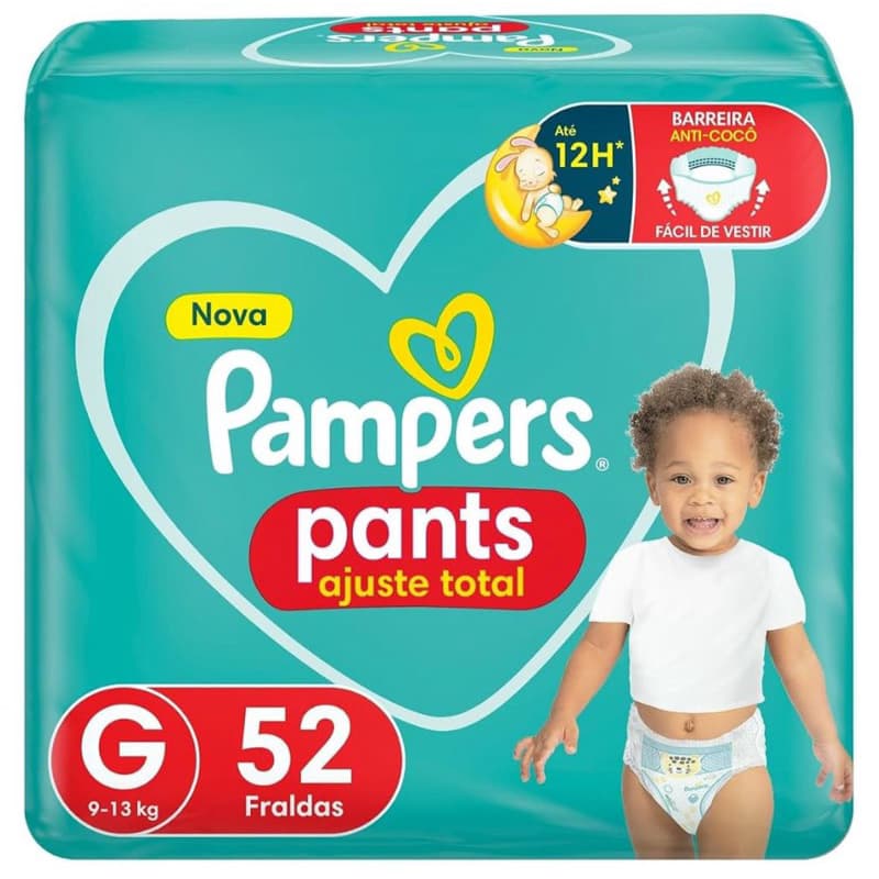Fralda Pampers Pants Ajuste Total G 52 unidades