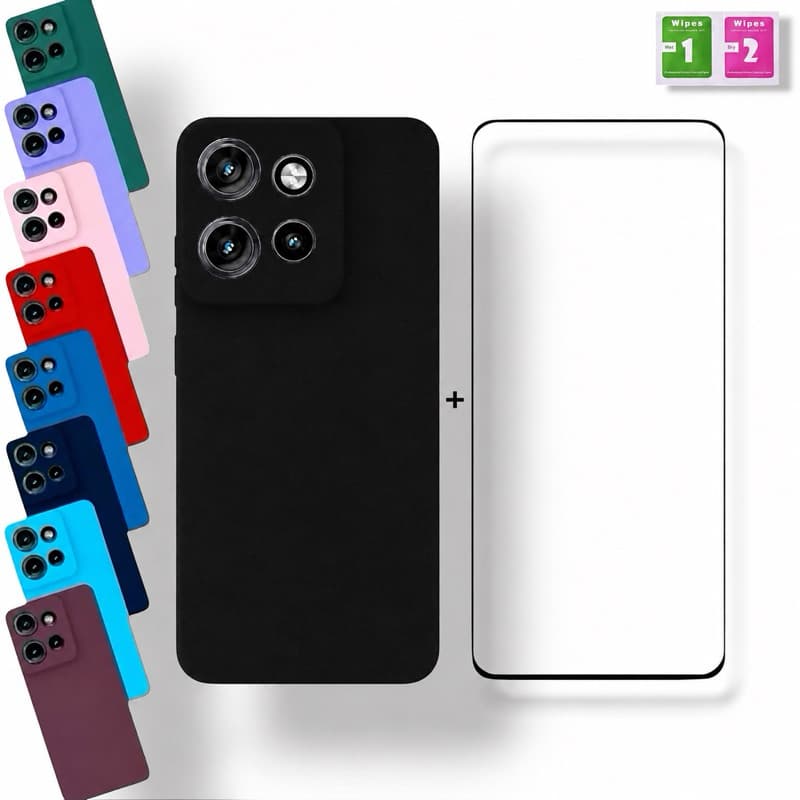 Kit Capa + Película Moto G15 Anti Impacto Motorola Proteção Premium Aveludada