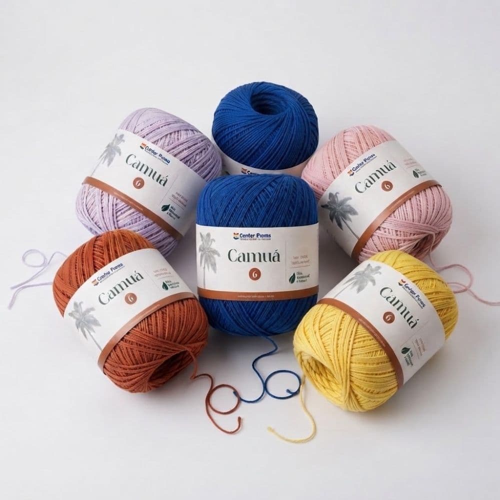 Barbante Camuá Tipo Prime Center - 215g 225m Nº 8/12 para Crochê e Artesanato
