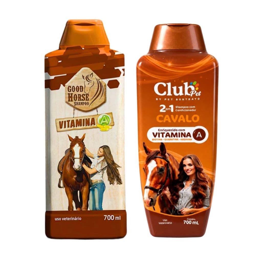 Shampoo 2 em 1 para Cavalos Club Pet Vitamina A 700ml