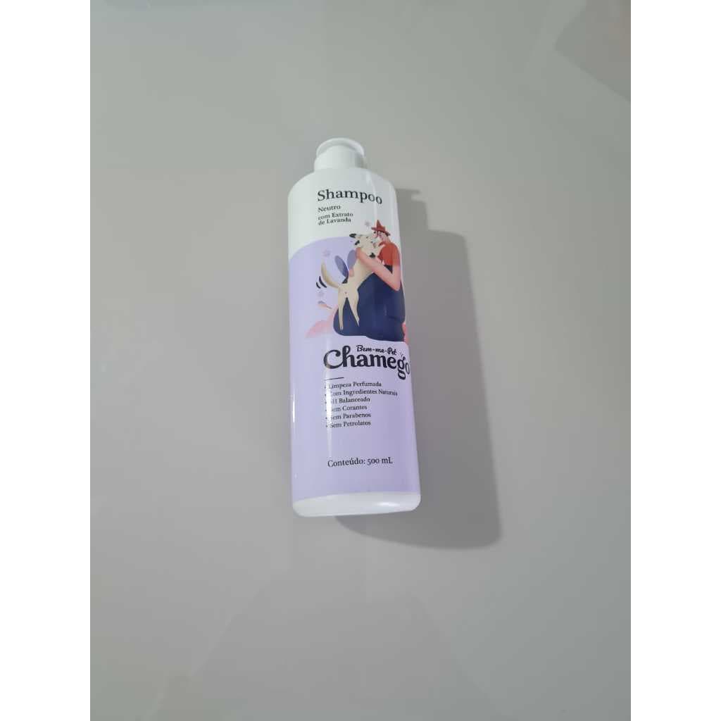 SHAMPOO NEUTRO COM EXTRATO DE LAVANDA PARA CÃES CHAMEGO 500 ML