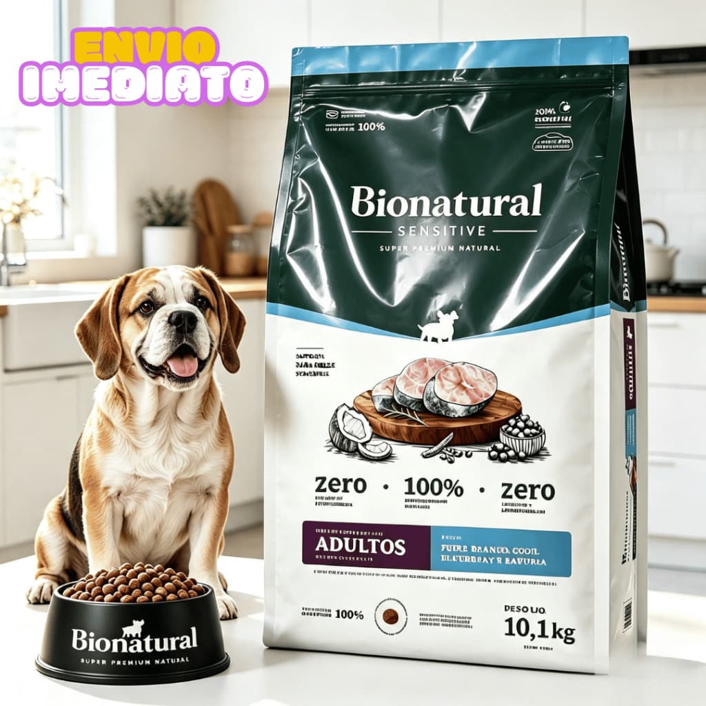 Ração p/ Cães Sensitive sabor Peixe Branco e Blueberry Super Premium 10kg - Envio Imediato