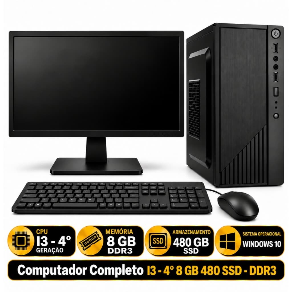 Computador Completo I3 - 4° 8 GB 480 SSD - DDR3