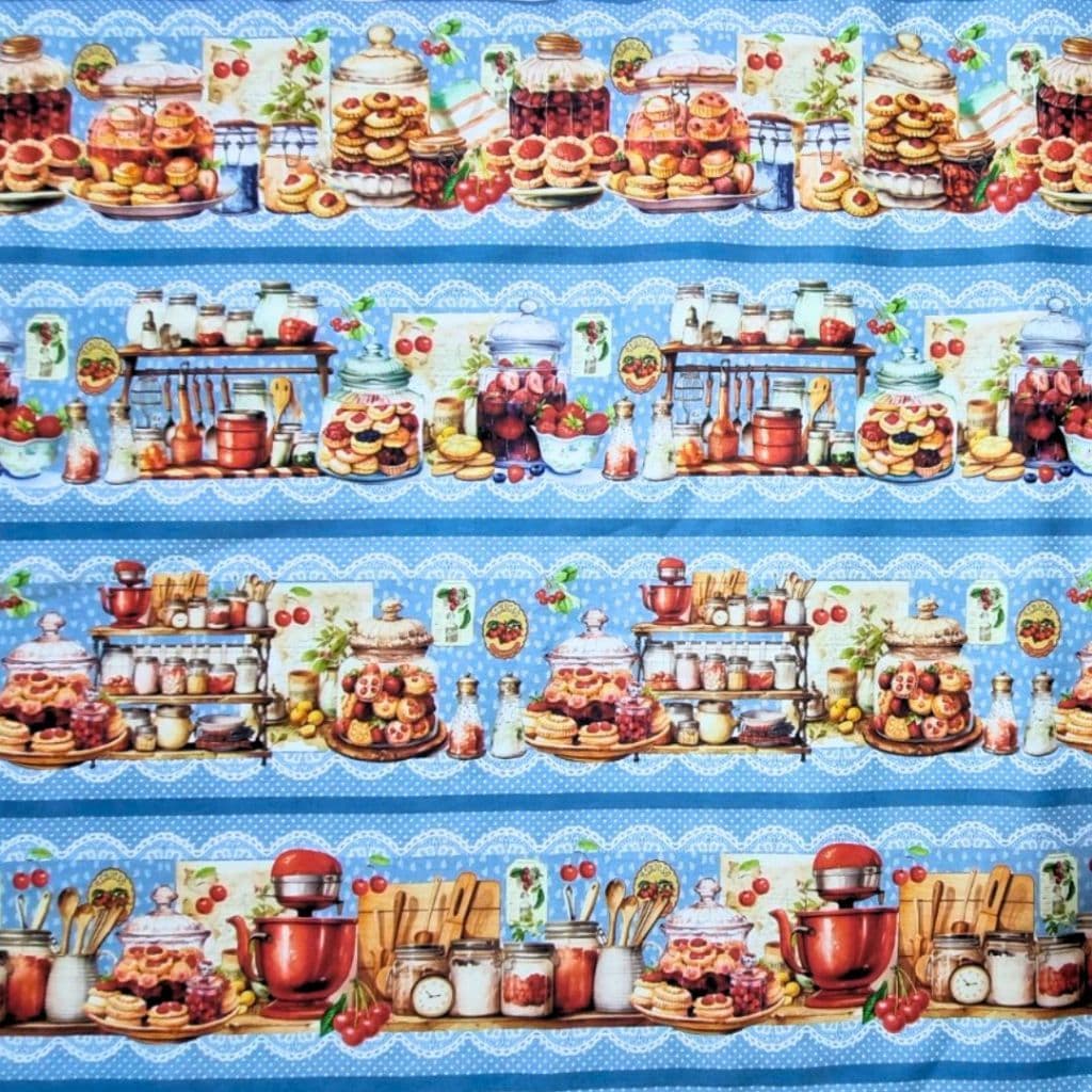 Tecido Patchwork Digital (60 cm) Barrado Delícias da Cozinha RV40/30