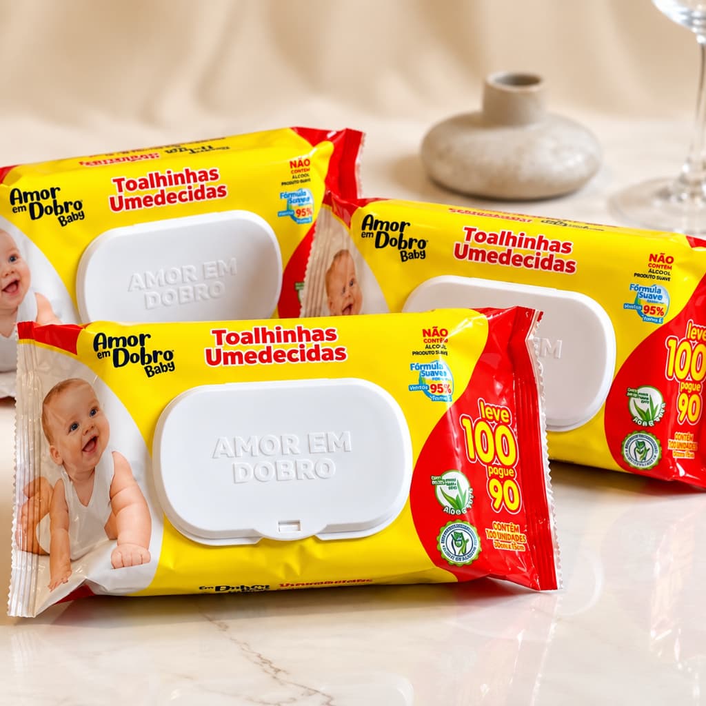 Toalha Umedecida para Bebê 100 Unidades Toalhas Umedecidas Recém Nascido Premium Higiene Infantil