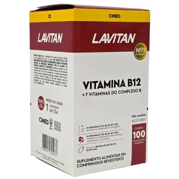 Lavitan Vitamina B12 Suplemento Complexo B 100 Comprimidos Revestidos