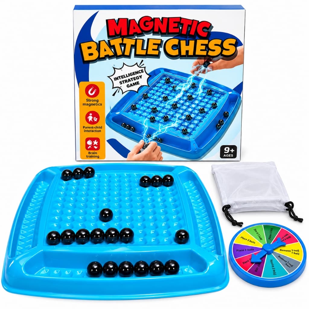Jogo Xadrez Magnético 20 Bolinhas com Roleta Tabuleiro Mesa Estratégia Educativo Infantil Família
