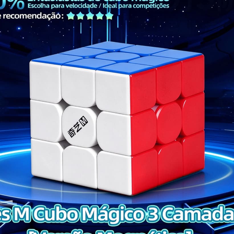 Cubo Mágico 3x3x3 QiYi Ares M Magnético Speed Cube Profissional Leve 58g Brinquedo Educativo