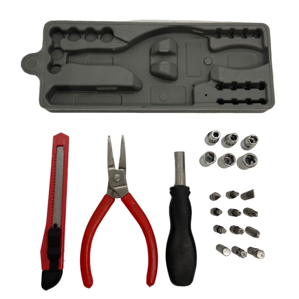 Kit Ferramentas Completo com Alicate Estilete e Ponteiras com Maleta