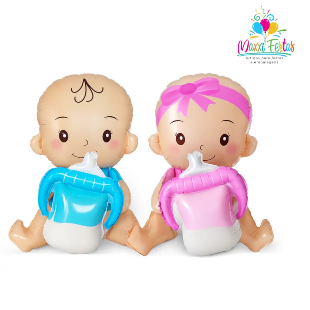 Balão Para Cha de Bebe- Bebe com Mamadeira