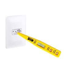 Caneta Teste Digital Fertak 12~250V Detector de Tensão AC/DC Identifica Fase Tomada Energia