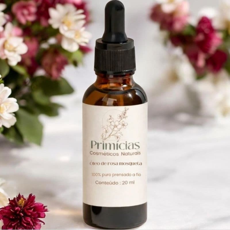 Óleo de Rosa Mosqueta 100% Puro 20ml Clareador de Manchas Estrias Cicatrizes Anti Idade Skincare Facial Corporal