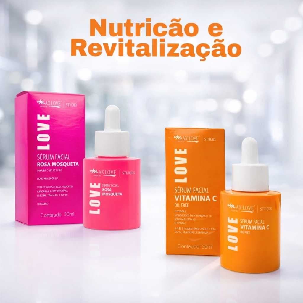 Sérum Facial Vitamina C e Sérum Rosa Mosqueta - Max Love
