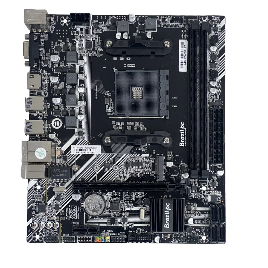 Placa Mãe BrazilPC Micro ATX B450 M.2 TG AM4 DDR4 - Ideal para PC Gamer e Escritório