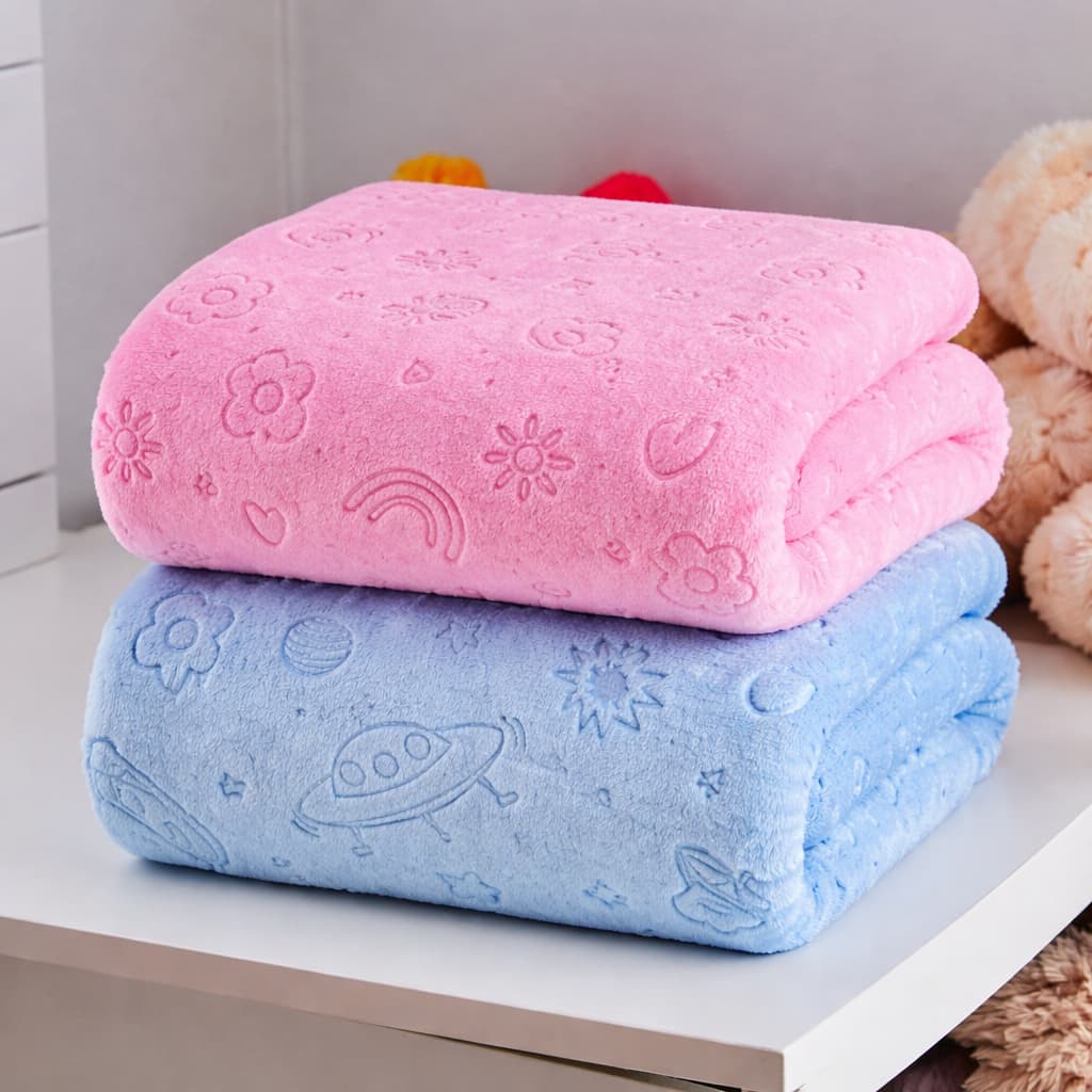 manta 3d cobertinha de bebe menina e menino personalizada antialérgica soft extra macia cor rosa, branca, amarela, cinza