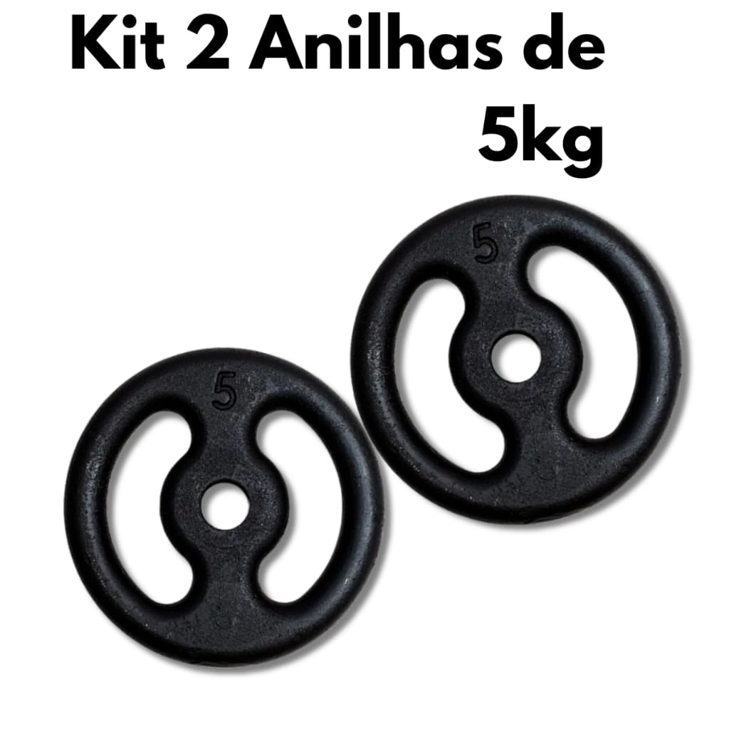 Kit Halteres 2x 5kg Musculação Academia Peso Treino Fitness