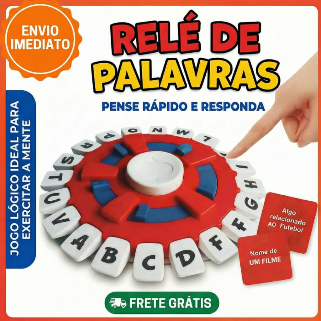Jogo Stop Trava Letras Com Temporizador Para Familia e Amigos Relé de Palavras 24cm