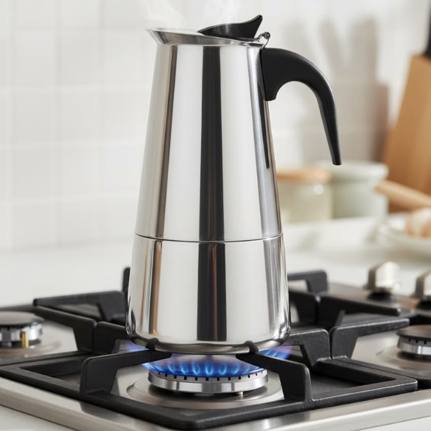 Cafeteira Italiana de Alumínio Tradicional 450ml 9 Xícaras Expresso Fogão a Gás e Elétrico
