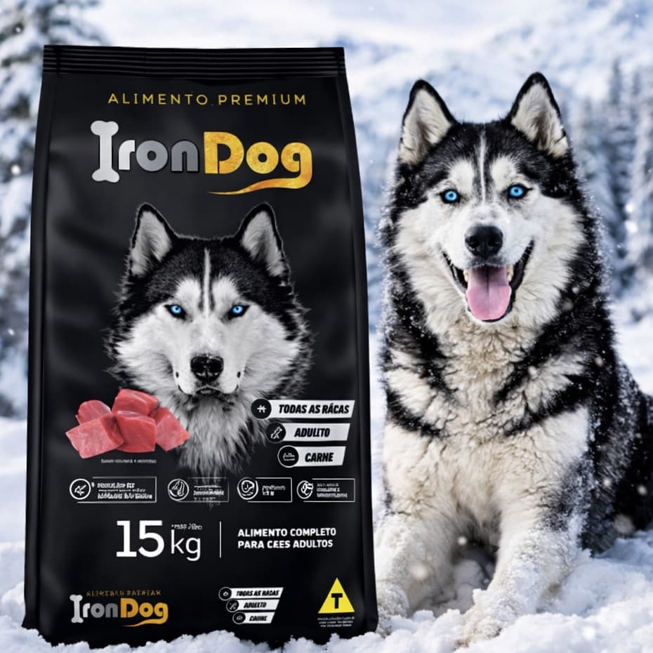 Ração Cachorro Adulto 15kg Iron Dog Premium Carne