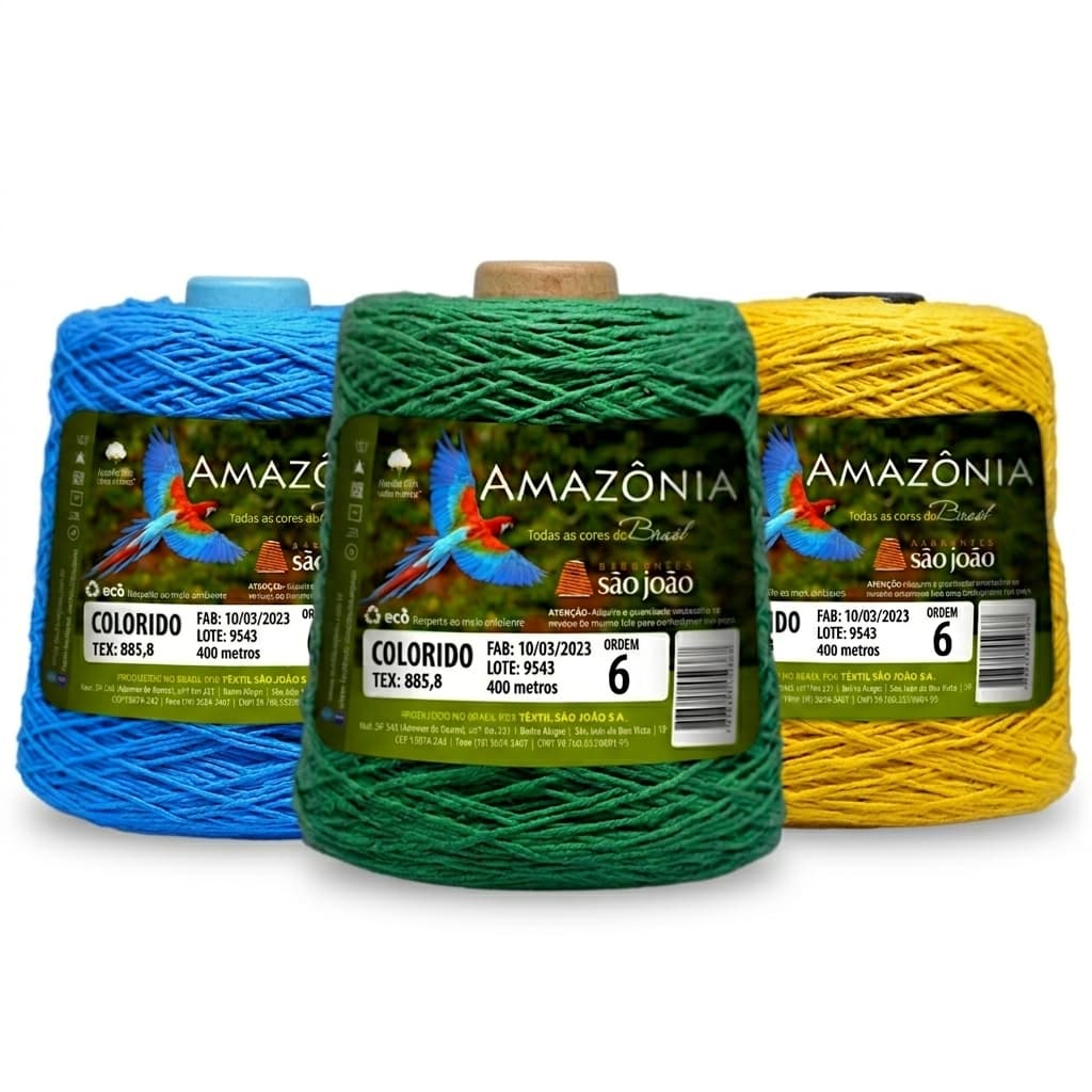 Barbante Para Crochê Entrega Rápida Colorido Fio 6 Lindas Cores Promoção