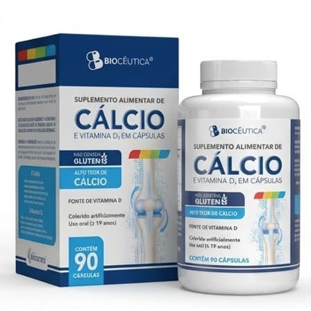 Suplemento Alimentar Cálcio e Vitamina D3 Biocêutica - 90 Cápsulas