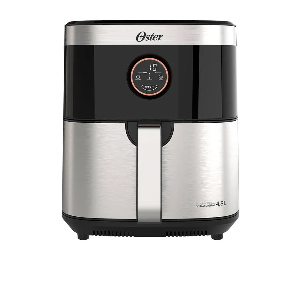 Fritadeira Oster Black&Inox sem Óleo, 4,8L com 8 Funções Pré-programadas e Painel Digital - OFRT660 127V Black Inox