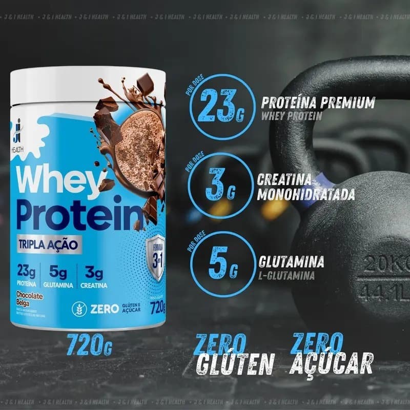 WHEY PROTEIN TRIPLA AÇAO SABOR CHOCOLATE BELGA 720G