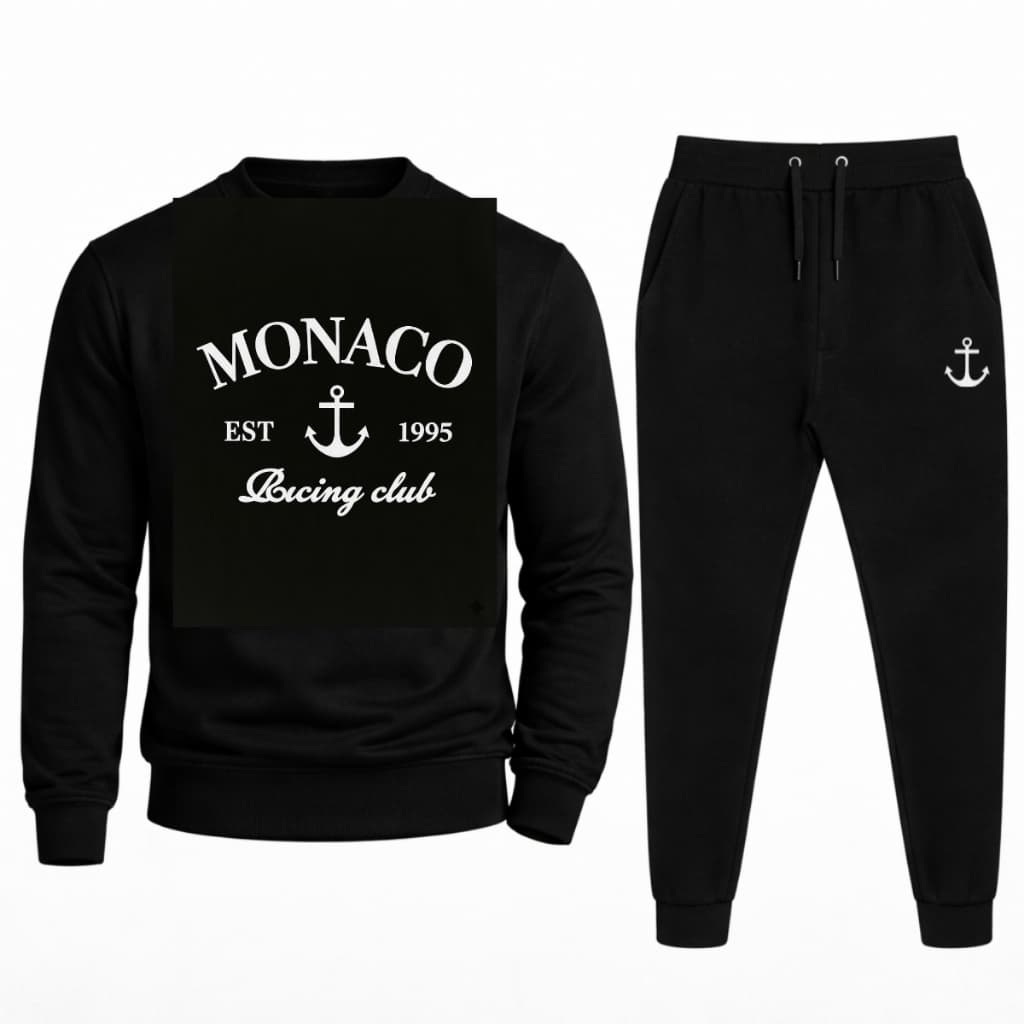 CONJUNTO DE MOLETOM KIT MONACO MOLETOM CARECA ESTILO SUETER E CALÇA DE MOLETOM PARA O INVERNO VERSATIL, CONFORTAVEL
