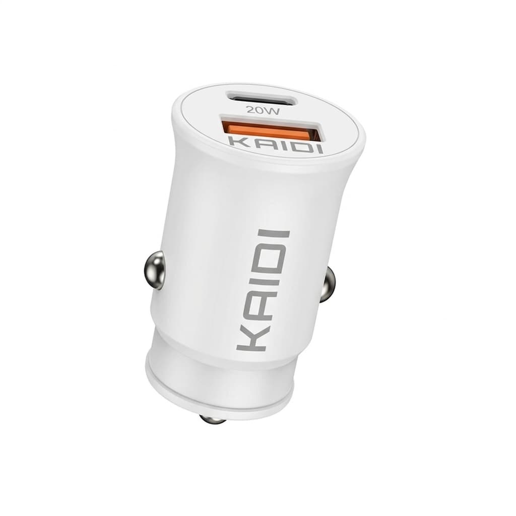 Carregador Veicular Fonte Kaidi Turbo PD20W Dupla Saída USB e Tipo-C KD-521