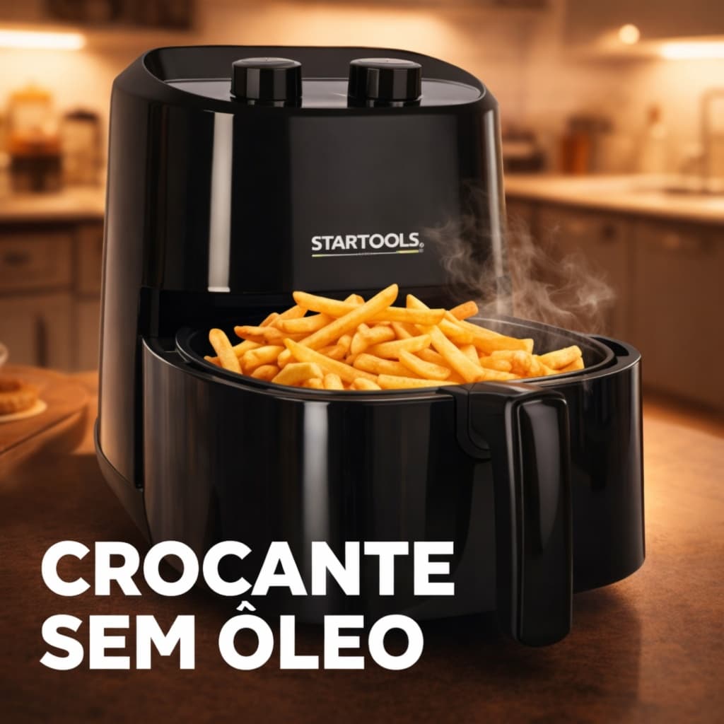 Air Fryer 3,4L 1200W 127V Ou 220V Sem Óleo Fritadeira Crocante Elétrica Saudável Rápida
