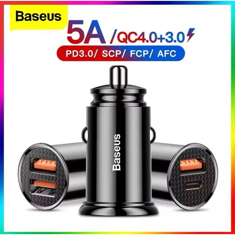 Carregador Veicular Baseus Grain Dual USB 3.1A - Ultra compacto