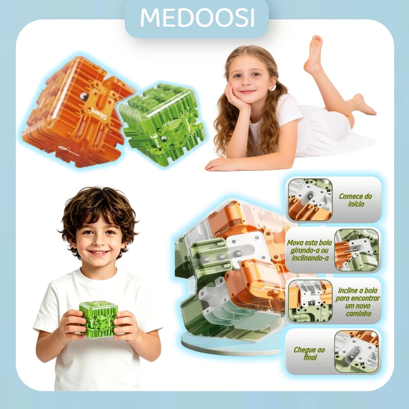 Brinquedos educativos 3d Labirinto Jogos Descompressão Brinquedos Multicolor Labirinto Magic Steel Ball Cube para Crianç