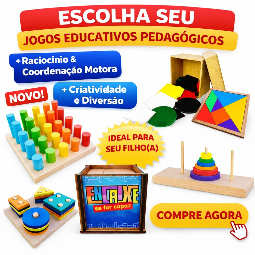 Kit 6x Brinquedos Educaativos Pedagogicos Infantil Montessori Escolha seu Brinquedo Educativo Pedagogico Infantill