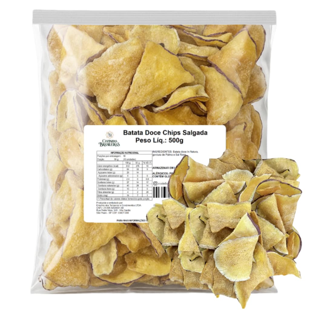 Batata Doce chips salgada snack lanche saudável petisco100g, 200g, 500g