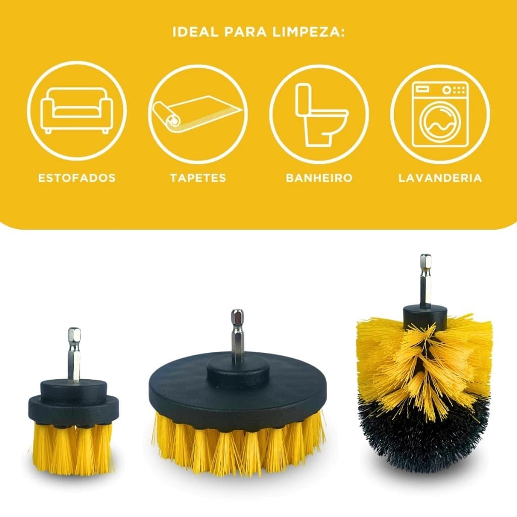 Kit 3 Escovas De Limpeza Para Parafusadeira Furadeira