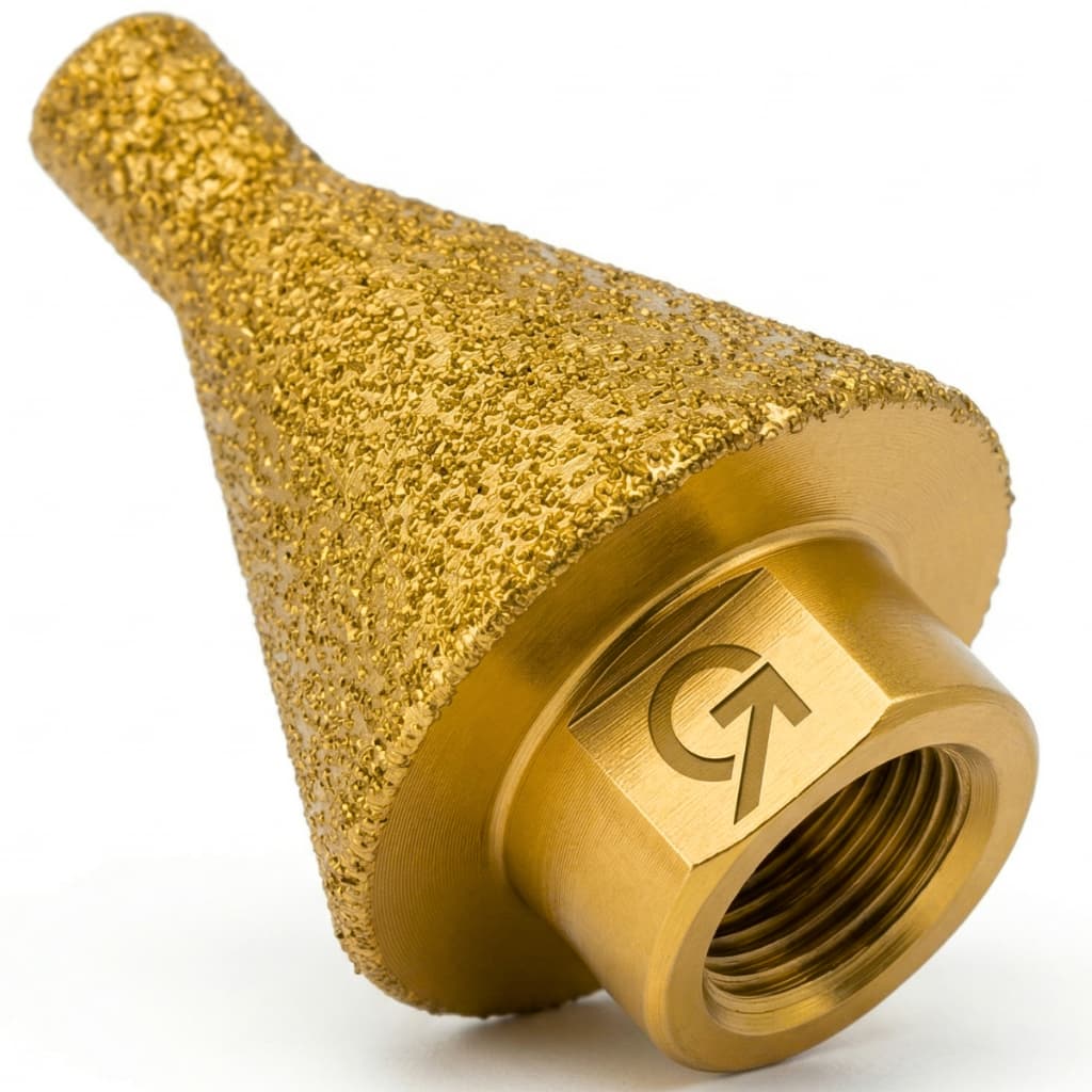 Broca Cônica Diamantada 9 a 38mm Chanfrar Furar Alargar Porcelanato Cerâmica Mármore Granito Rosca M14 Esmerilhadeira