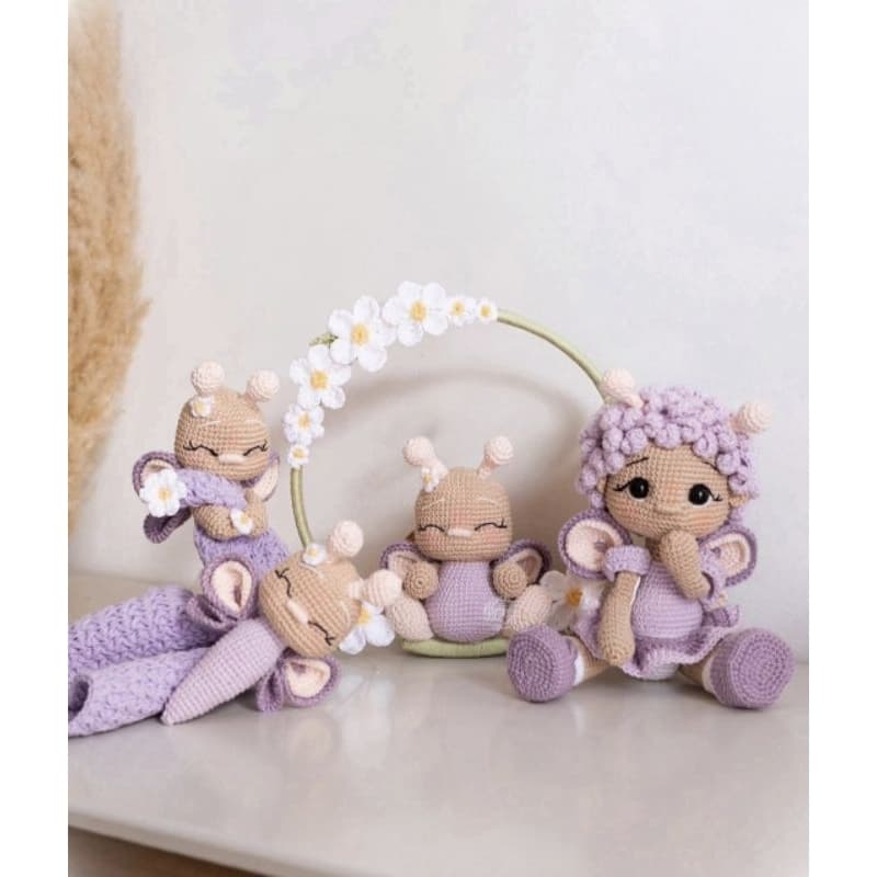 🧚🏻‍♀️ Kit Amigurumi Jardim Encantado | Boneca + Borboletas | Crochê | Sob Encomenda