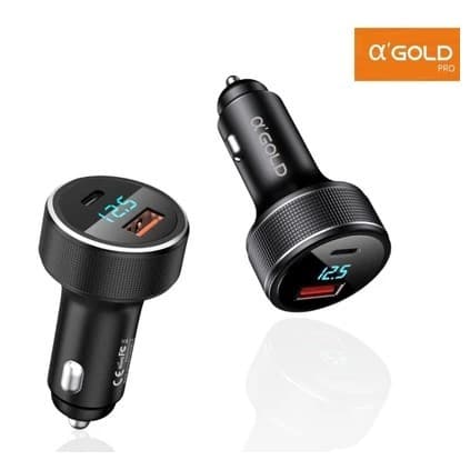 Carregador Veicular Turbo 60W USB-C + QC 4.0 com Cabo Lightning para iPhone
