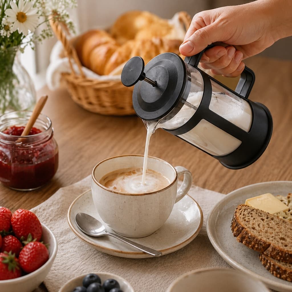 Cafeteira Prensa Francesa  Cremeira Café Expresso   Leite Cremoso Chá Capacidade  300ml de Vidro