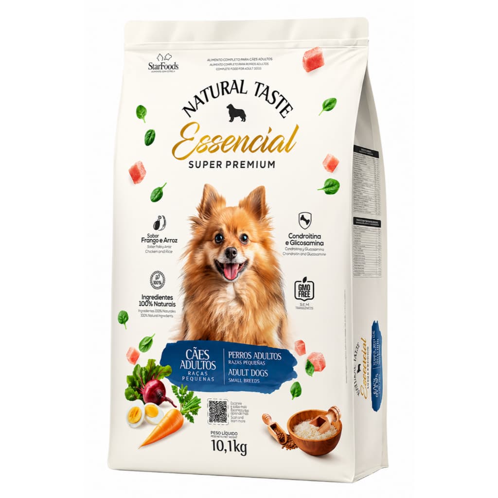 Ração Cães Dog Star Natural Taste Essencial Adulto Raças Pequenas 10,1kg