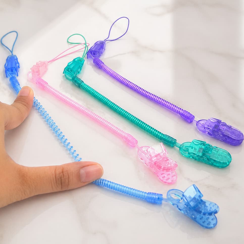 Kit 3 Prendedor de Chupeta Tipo Mola Universal em Silicone Lavável