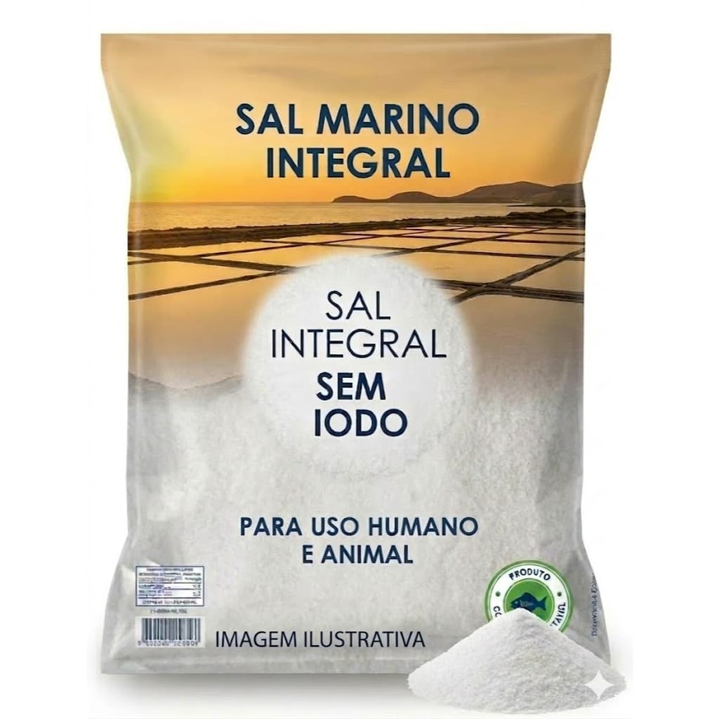 Sal Marinho Natural - Moagem Media e Sabor Puro - Ideal para Conservas e Charcutaria