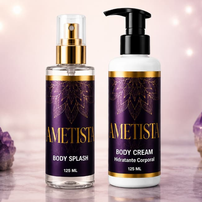 Body splash + Hidratante Corporal 125Ml - Kit Ametista – Inspirado na fragrância Vanilla