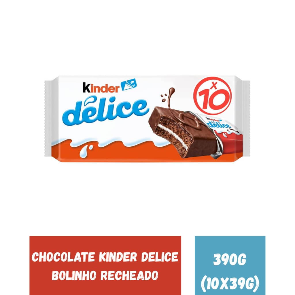 CHOCOLATE KINDER DELICE 390G IMPORTADO BOLINHO RECHEADO