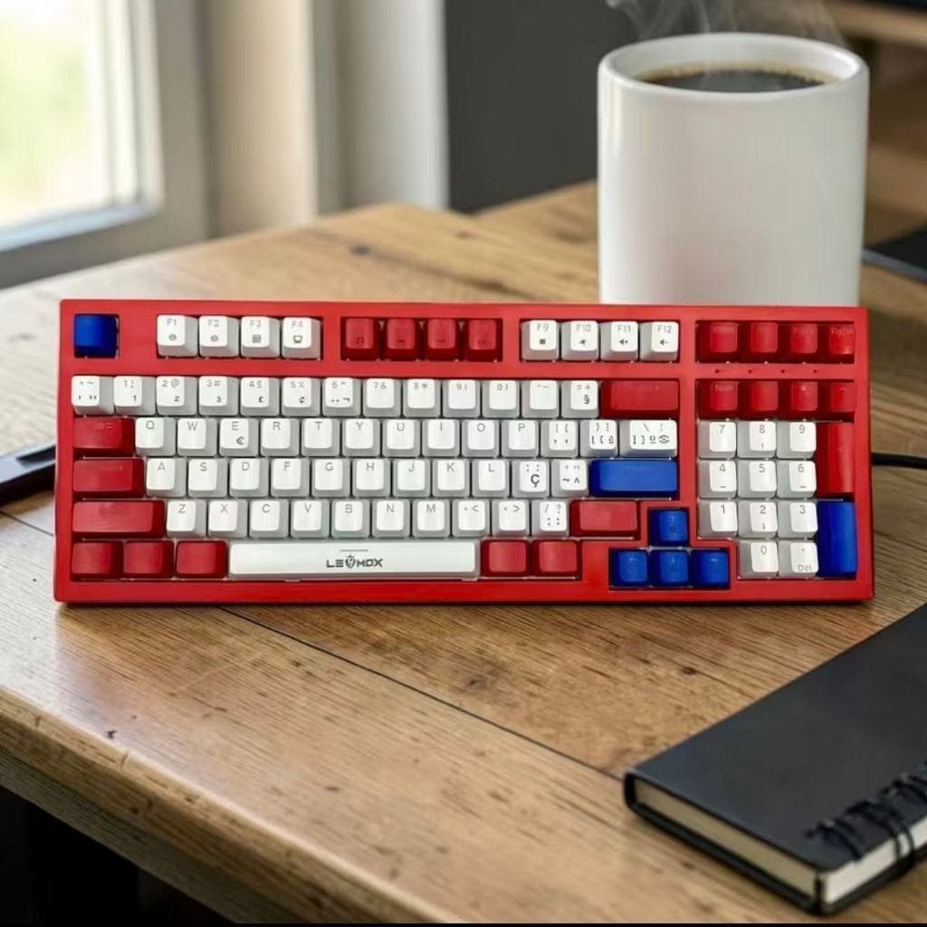 Teclado Mecânico Lehmox 2092  Switch Azul RGB USB PC PS4 Xbox português  brasil