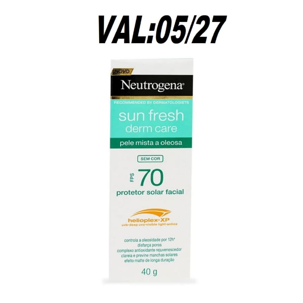 neutrogena sun fresh protetor solar facial sem cor fps 70 40g(253196)