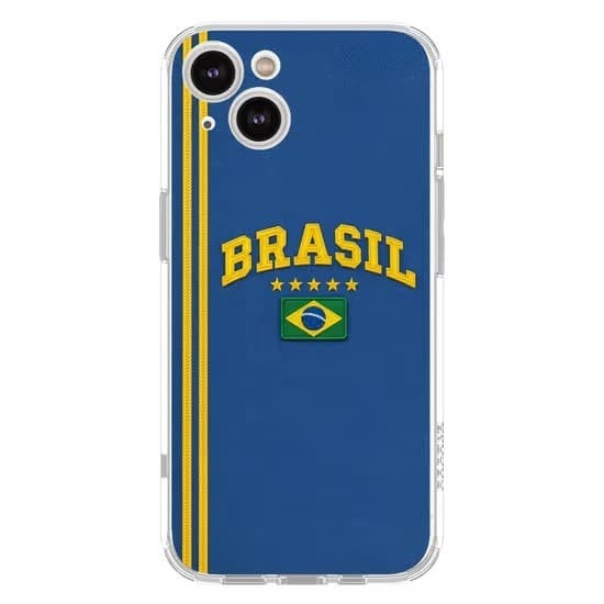 Capinha de Celular Brasil Camisa Retrô - Diversos Celulares -Anti Impacto