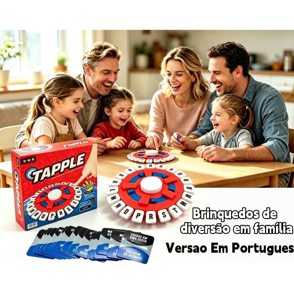 Jogo Tapple Versão Portuguesa - Jogo de Palavras Rápido para Família e Amigos, Divertido e Educativo