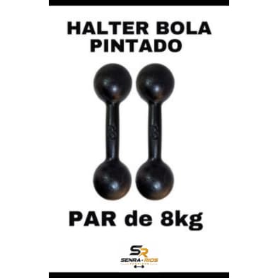 Par Halter Bola 08 KG Pintado Fitness Academia Treino Crossfit GYM